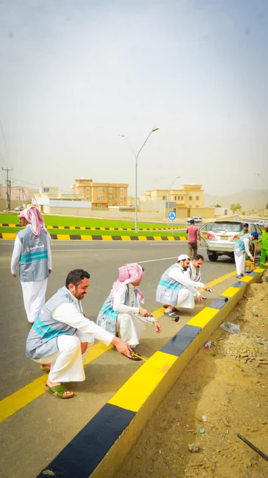 Road sidewalk painting works in the governorate